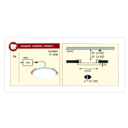 Paulmann 92388 - Süvistav vannitoavalgusti VARIFIT LED/8,5W/230V IP44