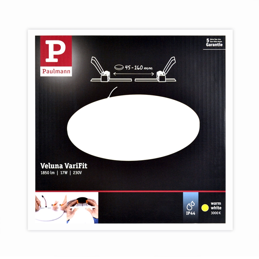 Paulmann 92389 - LED/17W Süvistatav vannitoavalgusti VARIFIT 230V IP44