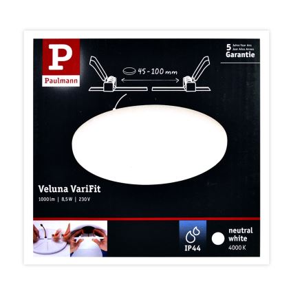 Paulmann 92391 - LED/8,5W Süvistava vannitoavalgusti VARIFIT 230V IP44