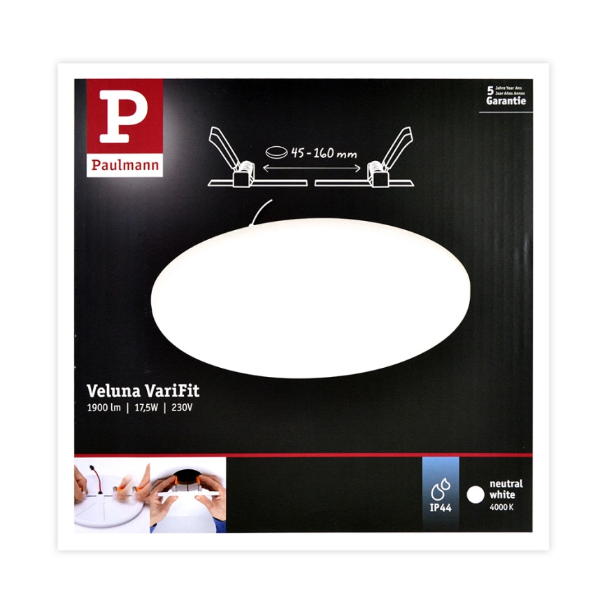 Paulmann 92392 - LED/17,5W Süvistatud vannitoavalgusti VARIFIT 230V IP44