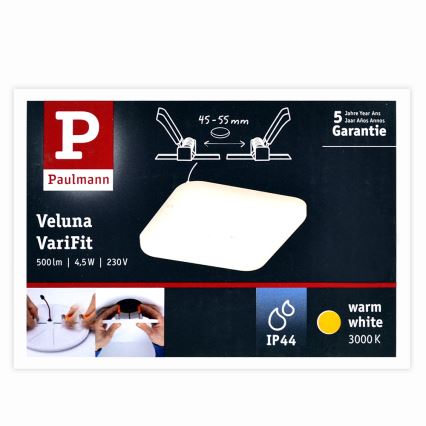 Paulmann 92393 - LED/4,5W Süvistatud vannitoavalgusti VARIFIT 230V IP44