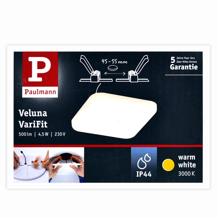 Paulmann 92393 - LED/4,5W Süvistatud vannitoavalgusti VARIFIT 230V IP44