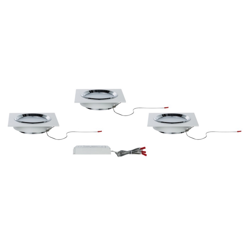 Paulmann 92695 - KOMPLEKT 3x LED/8W Hämardatav süvistatav valgusti DICE 230V
