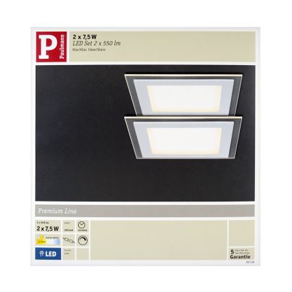 Paulmann 92706 - KOMPLEKT 2xLED/7,5W Hämardatav süvistatav valgusti DECODICE 230V
