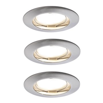 Paulmann 92827 - KOMPLEKT 3xLED/7W IP44 Hämardatav süvistatav valgusti vannituppa COIN 230V