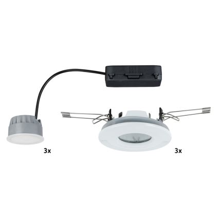 Paulmann 92847- KOMPLEKT 3xLED/7W IP65 Hämardatav süvistatav valgusti COIN 230V