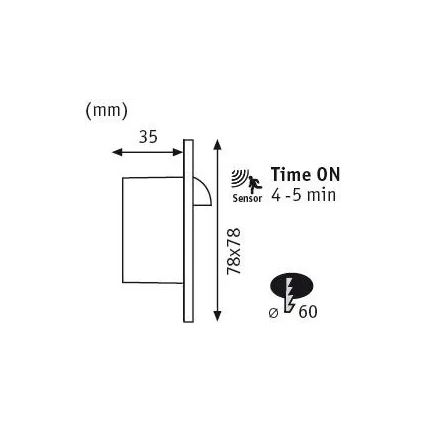 Paulmann 92923 - LED/1,1W Trepivalgusti anduriga WAND 230V 2700K