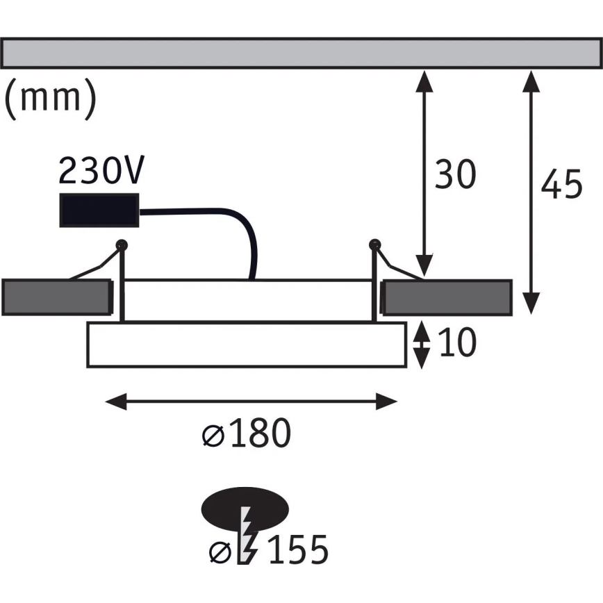 Paulmann 92946 - LED/11W IP23 Vannitoa lae sissepaigaldatav valgusti AREO 230V läbimõõt 18 cm mattkroom