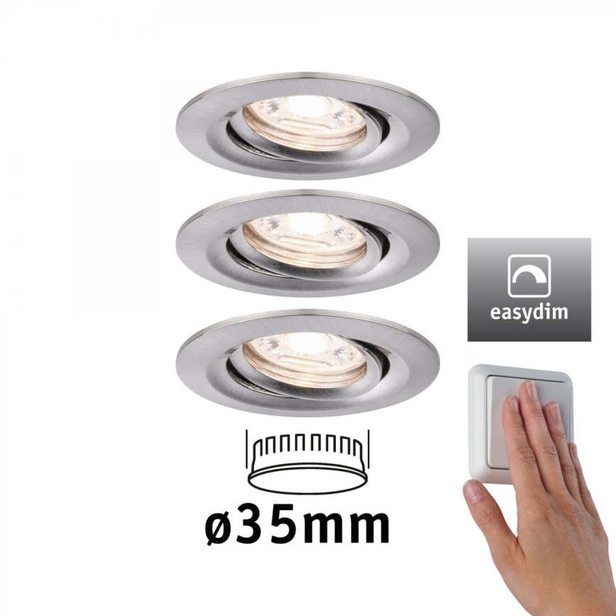 Paulmann 92973 - KOMPLEKT 3xLED/4,2W IP23 Hämardatav valgusti vannituppa COIN 230V