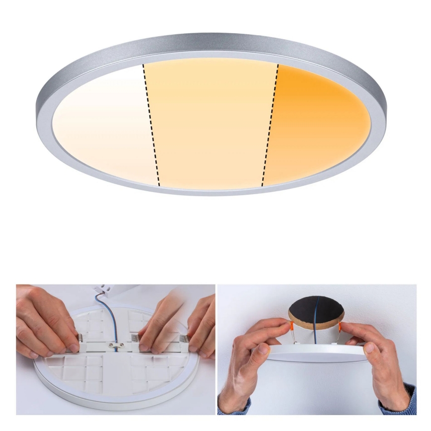 Paulmann 92992 - AREO LED/16W IP44 süvistatav vannitoa laevalgusti 230V 2000/3000/4000K läbimõõt 23 cm mattkroom