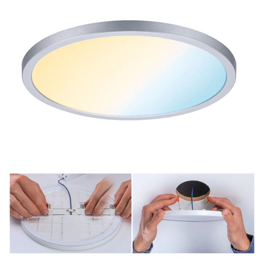 Paulmann 93046 - LED/16W IP44 Hämardatav vannitoa lae sissepaigaldatav valgusti AREO 230V 3000-6500K Ø 23 cm mattkroom