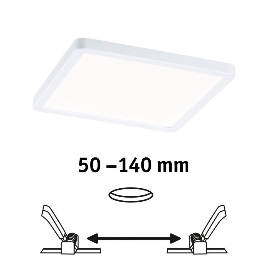 Paulmann 93059 - LED/13W IP44 Hämardatav vannitoa laessehitatav valgusti AREO 230V 17,5x17,5 cm valge