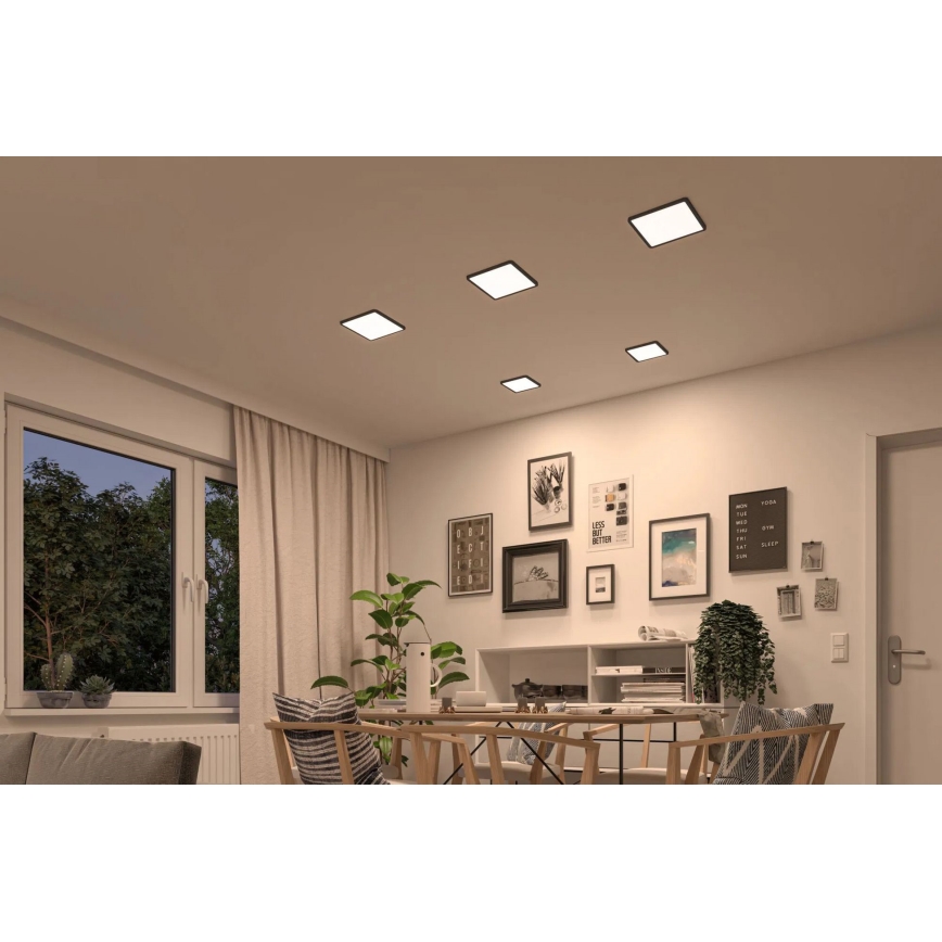 Paulmann 93101 - LED/13W IP44 vannitoa lae alla paigaldatav valgusti AREO 230V 2000/3000/4000K 17,5x17,5 cm must