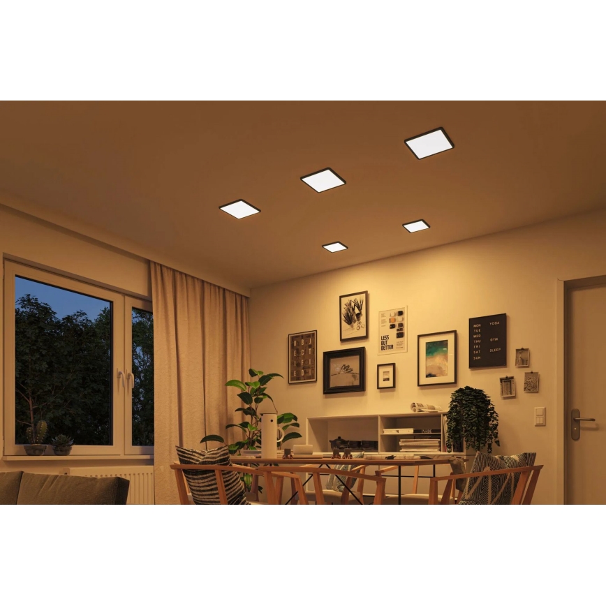Paulmann 93101 - LED/13W IP44 vannitoa lae alla paigaldatav valgusti AREO 230V 2000/3000/4000K 17,5x17,5 cm must