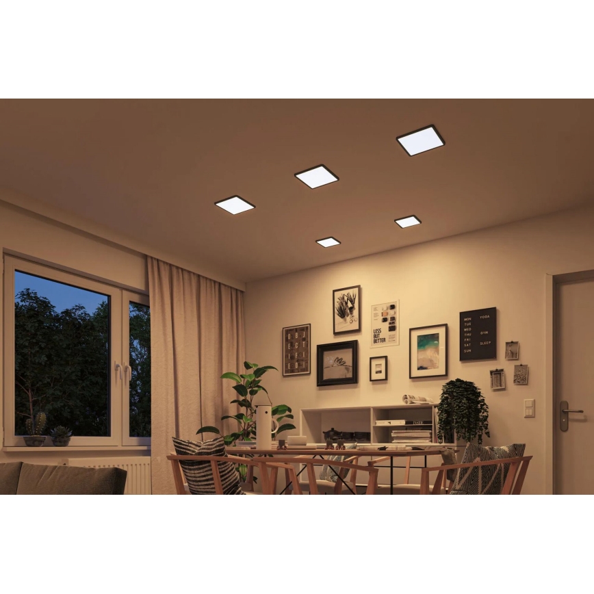 Paulmann 93101 - LED/13W IP44 vannitoa lae alla paigaldatav valgusti AREO 230V 2000/3000/4000K 17,5x17,5 cm must