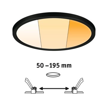 Paulmann 93102 - LED/16W IP44 hämardatav vannitoa süvistatav laevalgusti AREO 230V 2000/3000/4000K läbimõõt 23 cm must