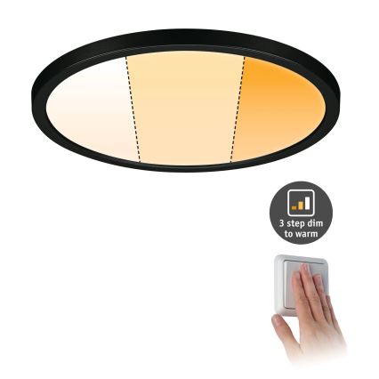 Paulmann 93102 - LED/16W IP44 AREO vannitoa süvistatav laevalgusti 230V 2000/3000/4000K Ø 23 cm must