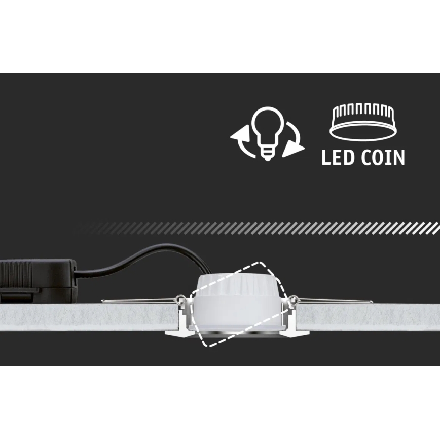 Paulmann 93402 - KOMPLEKT 3xLED/6W IP44 Hämardatav süvistatav valgusti vannituppa COLE 230V