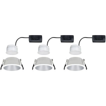 Paulmann 93410 - KOMPLEKT 3xLED/6,5W IP44 Hämardatav süvistatav vannitoavalgusti COLE 230V