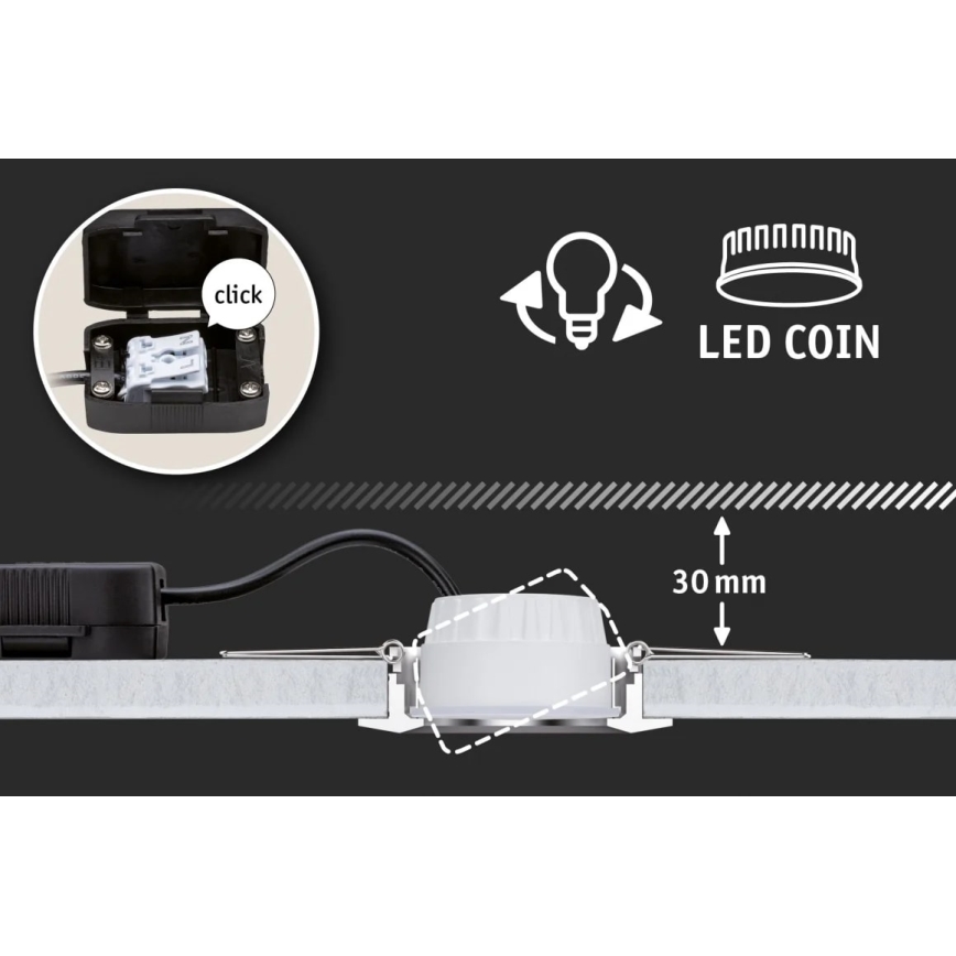 Paulmann 93462 - KOMPLEKT 3xLED/6W IP44 Süvistatav vannitoavalgusti NOVA 230V