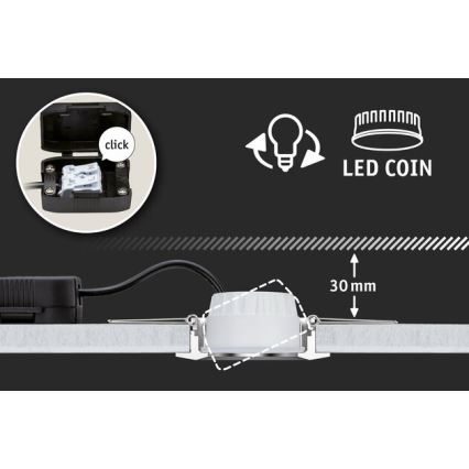 Paulmann 93483 - KOMPLEKT 3xLED/6,5W IP23 Hämardatav süvistatav vannitoavalgusti NOVA 230V