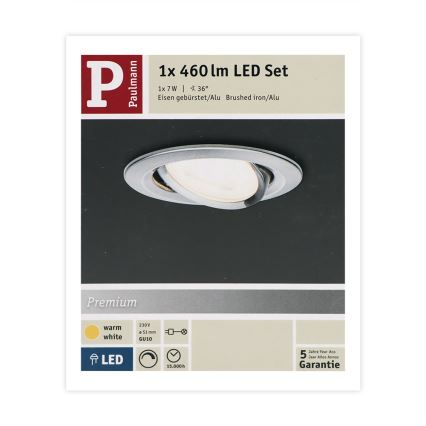 Paulmann 93603 - LED-GU10/7W IP23 Hämardatav vannitoa süvistatav valgusti NOVA 230V