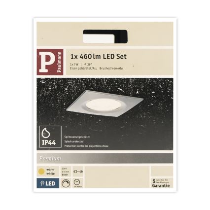 Paulmann 93611 - LED-GU10/7W IP44 Hämardatav süvistatav vannitoavalgusti NOVA 230V