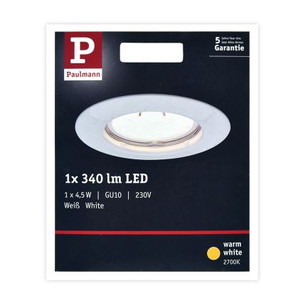Paulmann 93658 - LED-GU10/4,5W Süvistatav valgusti 230V