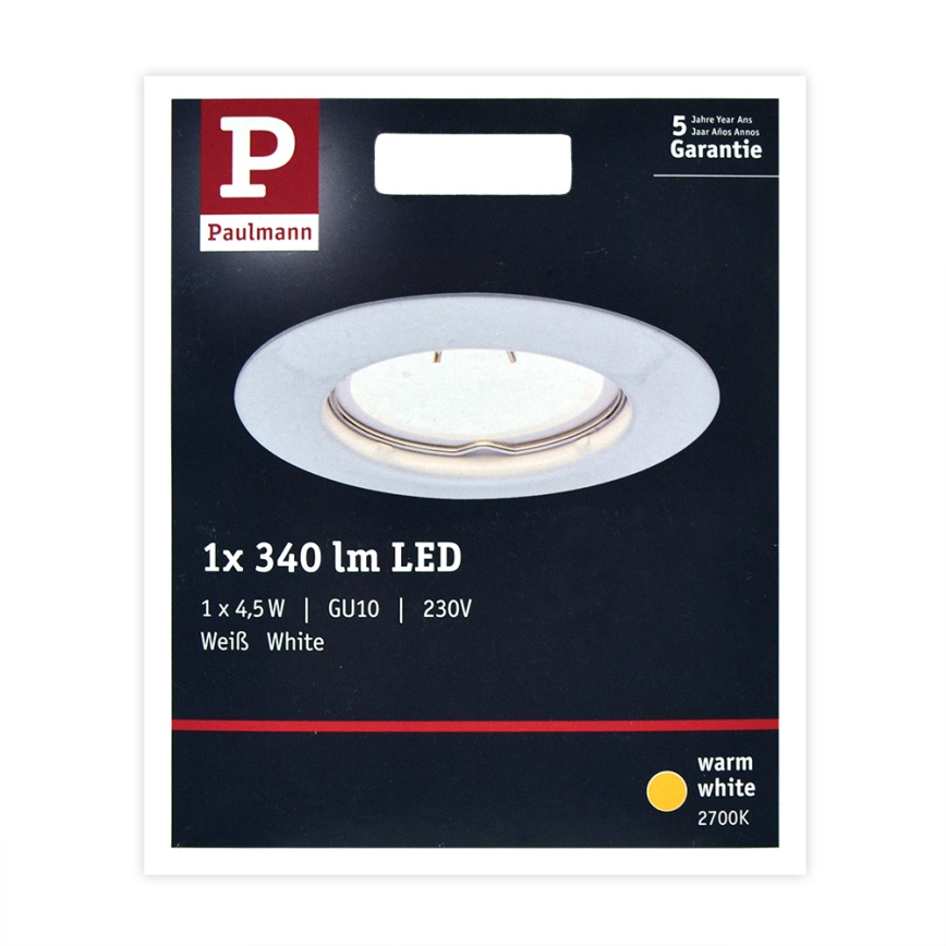 Paulmann 93658 - LED-GU10/4,5W Süvistatav valgusti 230V