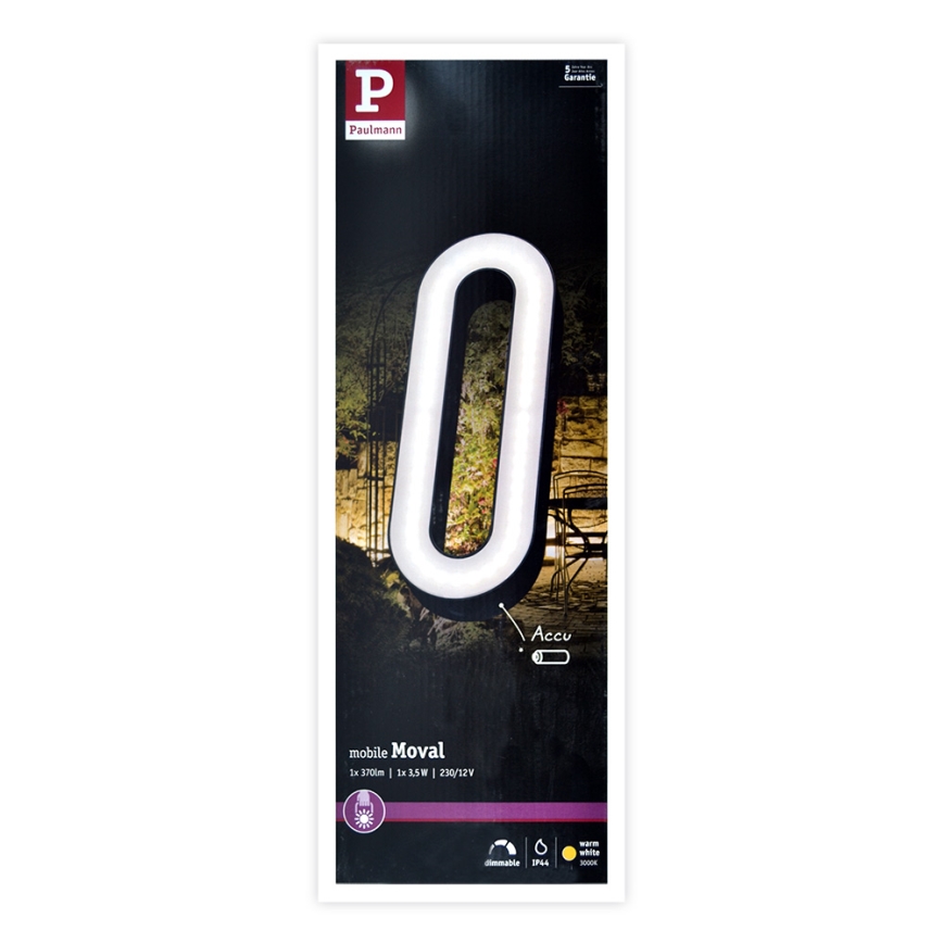 Paulmann 93933 - LED/6W IP44 Hämardatav kaasaskantav välilamp MOVAL 230V