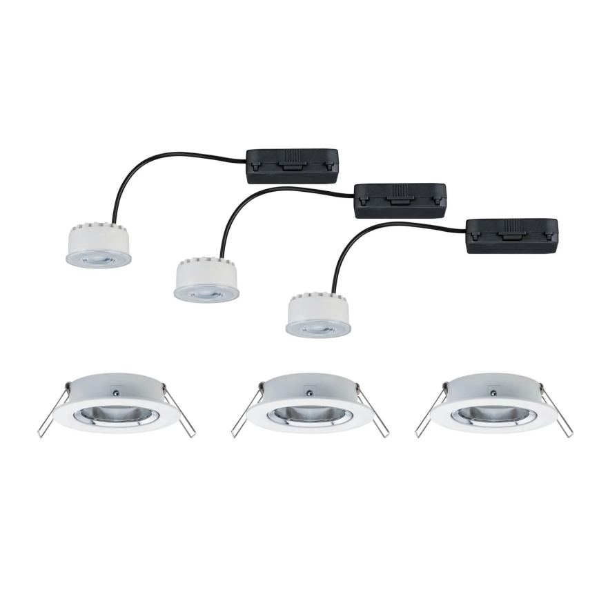 Paulmann 93942 - KOMPLEKT 3xLED/6,8W IP23 Hämardatav süvistatav valgusti vannituppa COIN 230V