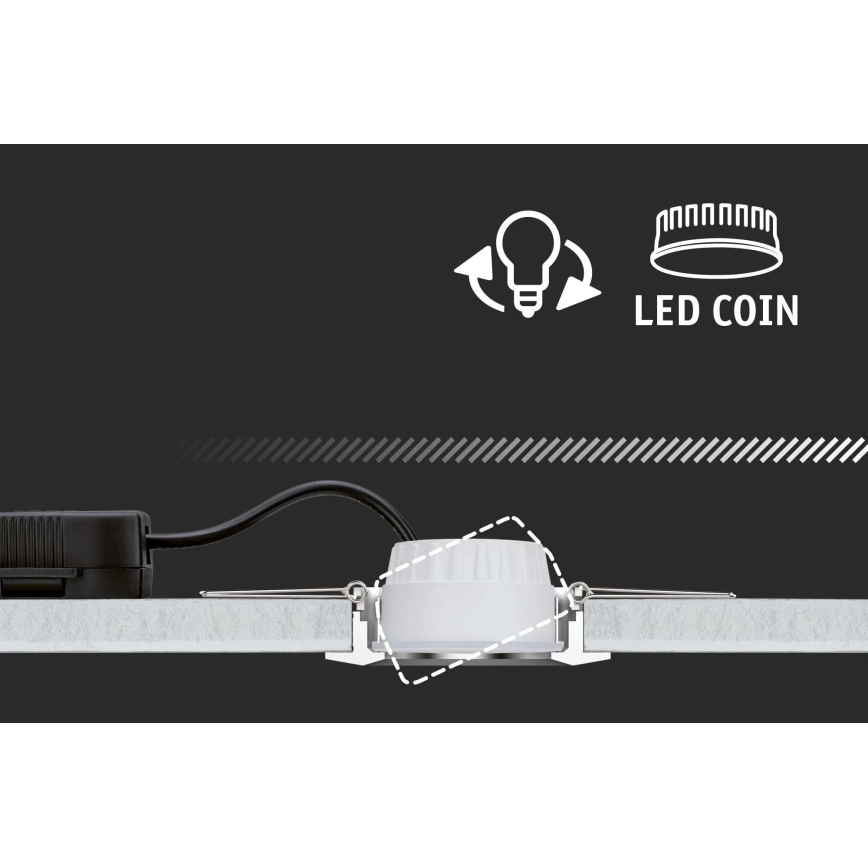 Paulmann 93942 - KOMPLEKT 3xLED/6,8W IP23 Hämardatav süvistatav valgusti vannituppa COIN 230V