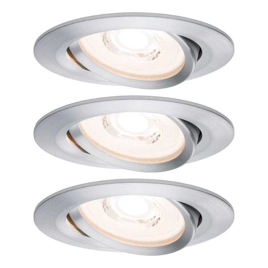 Paulmann 93943 - KOMPLEKT 3xLED/6,8W IP23 Hämardatav vannitoa süvistatav laevalgusti COIN 230V