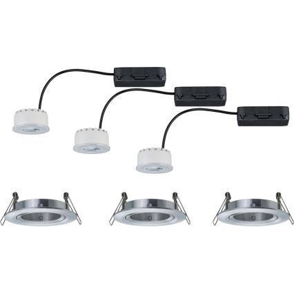 Paulmann 93943 - KOMPLEKT 3xLED/6,8W IP23 Hämardatav vannitoa süvistatav laevalgusti COIN 230V
