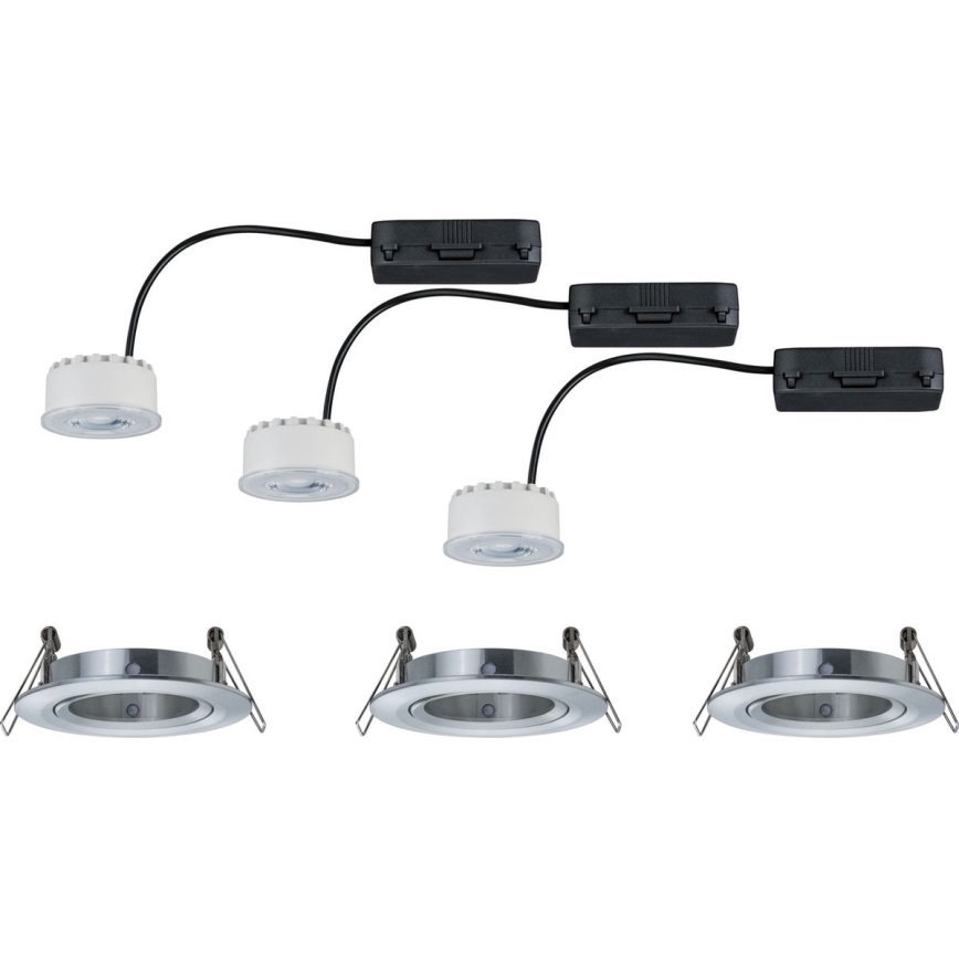 Paulmann 93943 - KOMPLEKT 3xLED/6,8W IP23 Hämardatav vannitoa süvistatav laevalgusti COIN 230V