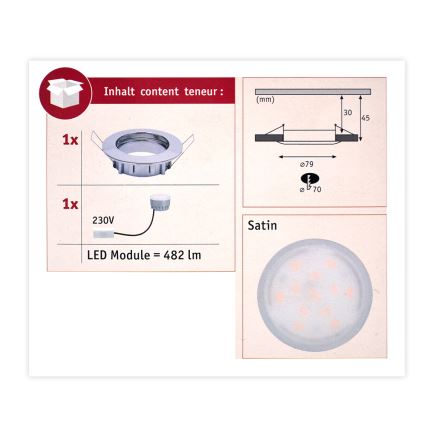 Paulmann 93959 - LED/7W IP44 Hämardatav vannitoavalgusti COIN 230V