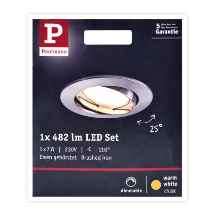 Paulmann 93963 - LED/7W IP23 Hämardatav vannitoa laevalgusti COIN 230V