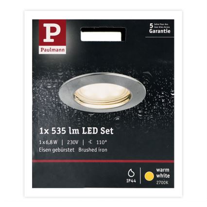 Paulmann 93975 - LED/6,8W IP44 Süvistatav vannitoavalgusti COIN 230V