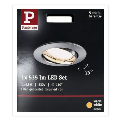 Paulmann 93979 - LED/6,8W IP23 Süvistatav vannitoavalgusti COIN 230V