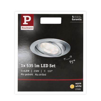 Paulmann 93983 - LED/6,8W IP23 Vannitoa süvistatav valgusti COIN 230V