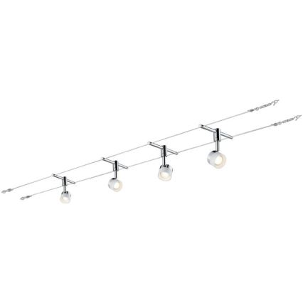 Paulmann 94080 - KOMPLEKT 4xLED/4,8W Kohtvalgusti nöörisüsteemile STAGE 230V läikiv kroom