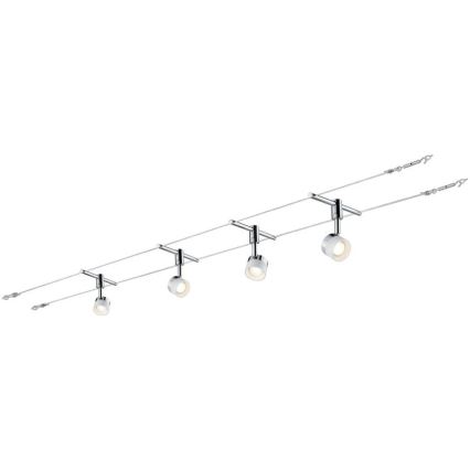 Paulmann 94080 - Komplekt 4xLED/4,8W: täislahendus STAGE kaablisüsteem 230V, läikiv kroom