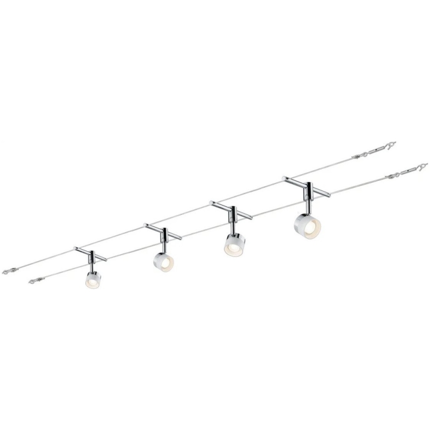 Paulmann 94080 - Komplekt 4xLED/4,8W: täislahendus STAGE kaablisüsteem 230V, läikiv kroom