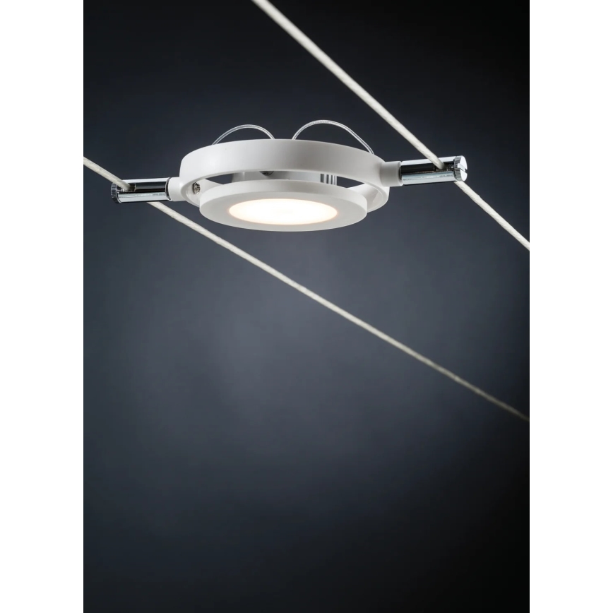 Paulmann 94106 - KOMPLEKT 6xLED/4W Kohtvalgusti nöörisüsteemile ROUNDMAC 230V valge