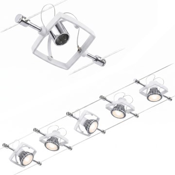 Paulmann 94134 - Komplekt 5x GU5.3/10W, täielik MAC kaablisüsteem 230 V, valge