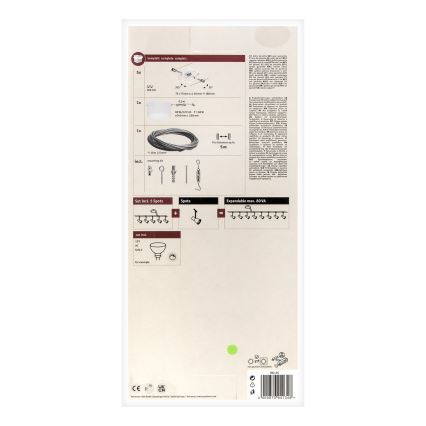 Paulmann 94134 - Komplekt 5x GU5.3/10W, täielik MAC kaablisüsteem 230 V, valge