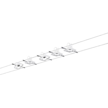 Paulmann 94134 - KOMPLEKT 5xGU5,3/10W Kohtvalgusti nöörisüsteemile MAC 230V valge