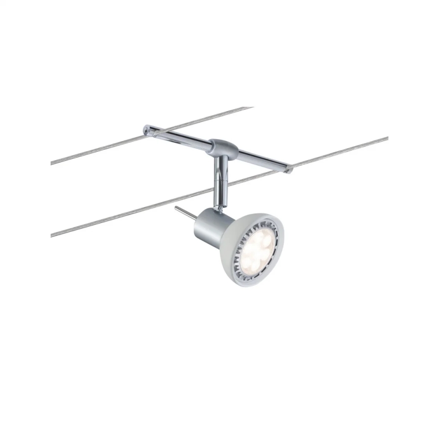 Paulmann 94136 - KOMPLEKT 5xGU5,3/10W Kohtvalgusti nöörisüsteemile SHEELA 230V läikiv kroom