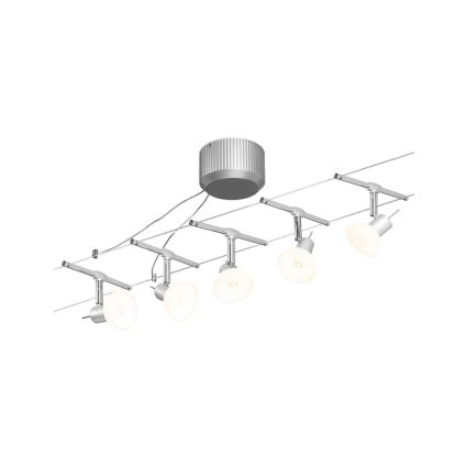 Paulmann 94136 - Komplekt 5xGU5,3/10W Täielik kaablisüsteem SHEELA 230V läikiv kroom