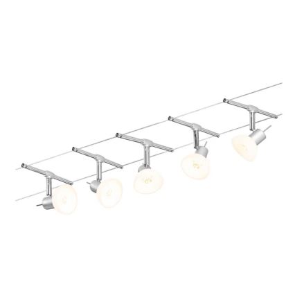 Paulmann 94136 - Komplekt 5xGU5,3/10W Täielik kaablisüsteem SHEELA 230V läikiv kroom